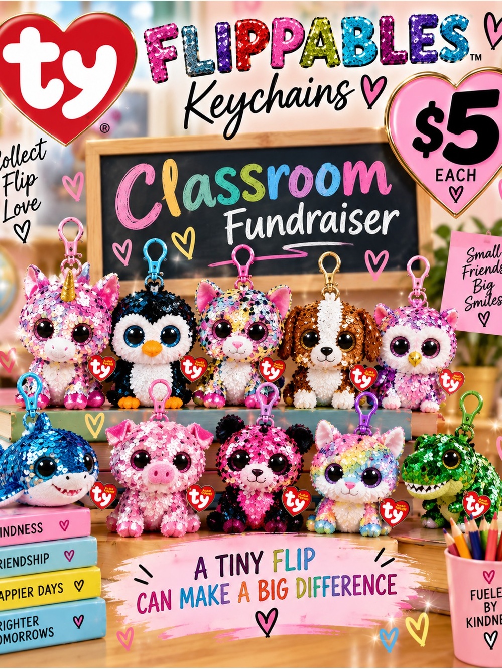 Ty Flippables Sequin Keychain Pack - Multicolor Sparkle